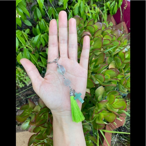 Accessories - Fluorite & Jade Keychain